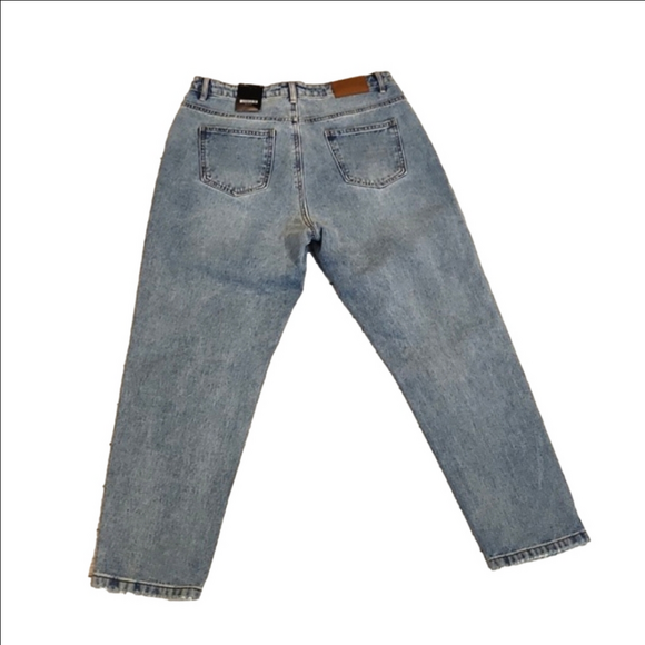 NWT Womens MISSGUIDED Riot high rise distressed mom jeans size 10S. - Picture 7 of 15